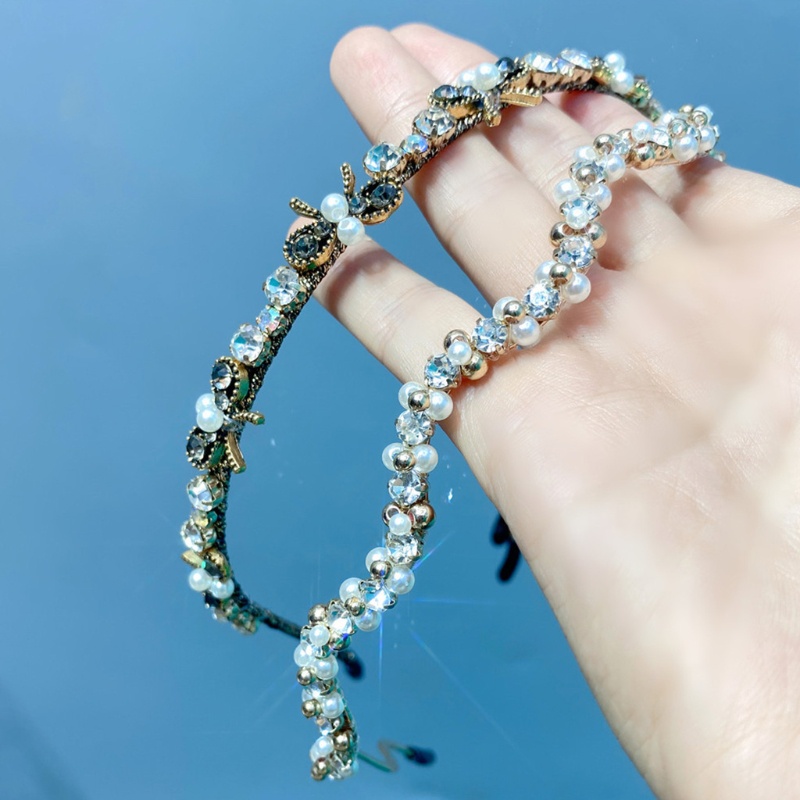 Flgo Băng Đô Đính Đá Ngọc Trai Thời Trang Thanh Lịch Dùng Làm Đạo Cụ Chụp Ảnh Tiệc Tùng