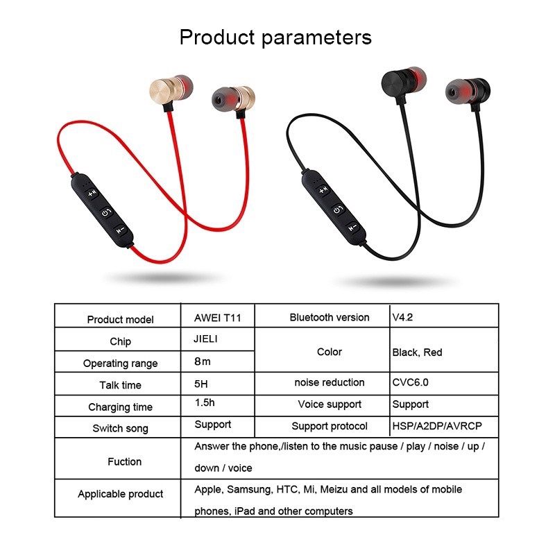 Tai Nghe Bluetooth Thể Thao Không Dây Âm Thanh Siêu Trầm Có Mic