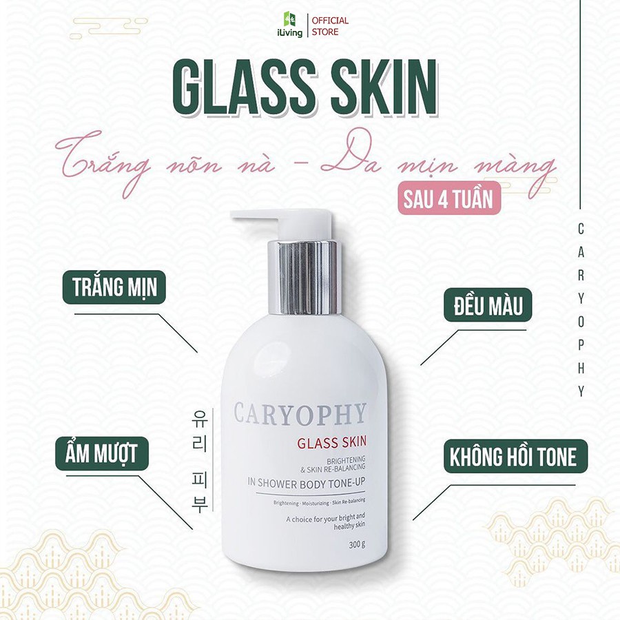 Kem dưỡng ẩm trắng da body Caryophy Glass Skin 3 in 1 5ml ILIVING-CARKDT5M