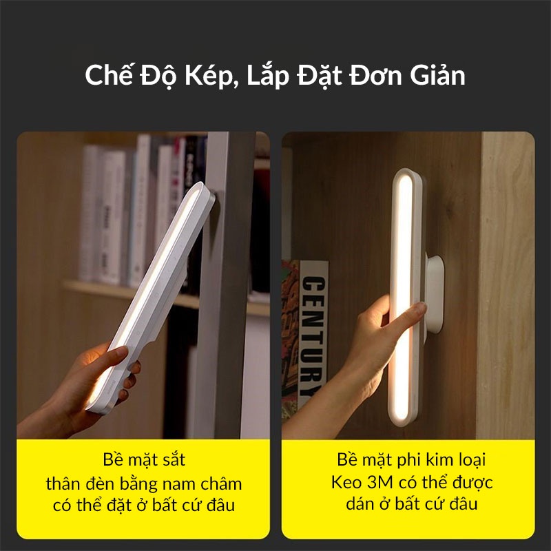 Đèn Cảm Ứng Nam Châm Gắn Tường Baseus Dành Cho Bàn Làm Việc Phòng Ngủ Bếp Ăn Njoyshop