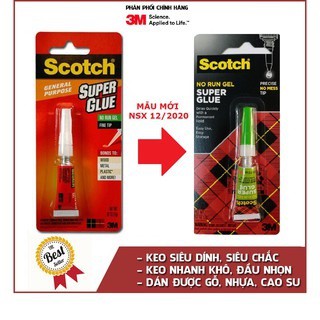 Keo dán đa năng siêu dính dạng sệt nhanh khô 3M Scotch Supper Glue AD113 2g