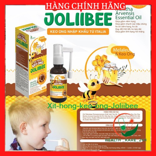 Xịt họng keo ong giảm đau họng,ho,ngứa họng giảm hôi miệng Joliibee dùng cho trẻ dưới 1 tuổi phụ nữ có thai cho con bú