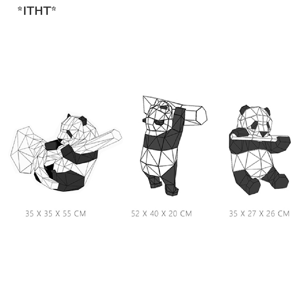 [ITHT] Đồ Chơi Hình Gấu Trúc 3D Bằng Giấy Làm Thủ Công DIY Trang Trí Đáng Yêu Làm Quà Tặng Cho Bé