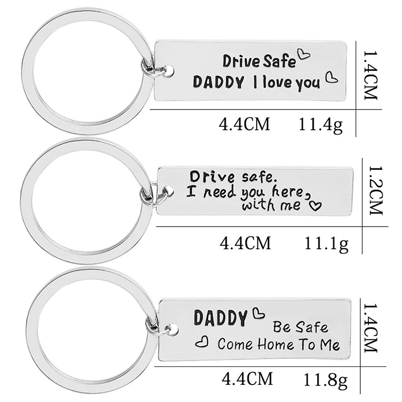 Móc Khóa An Toàn Khắc Chữ I Love You Dad Dùng Làm Quà Tặng Ngày Của Cha