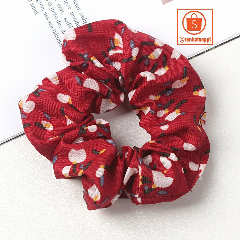 Dây cột tóc Scrunchies, buộc tóc vải hình cánh hoa tulip