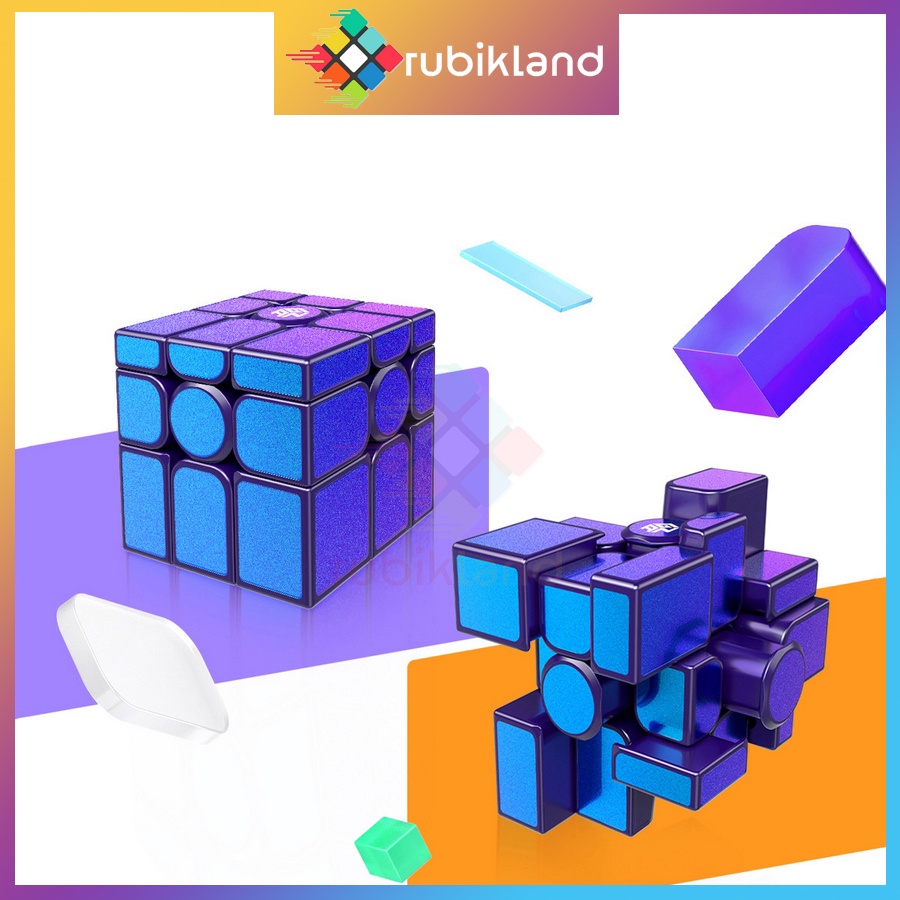 Rubik Gan Mirror 3x3 Màu Tím Rubic Biến Thể Bump Purple Tráng Gương Hàng Cao Cấp Có Nam Châm Đồ Chơi Trí Tuệ