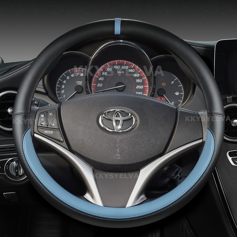Vỏ Bọc Vô Lăng Xe Hơi Toyota 38cm Bằng Da Cao Cấp