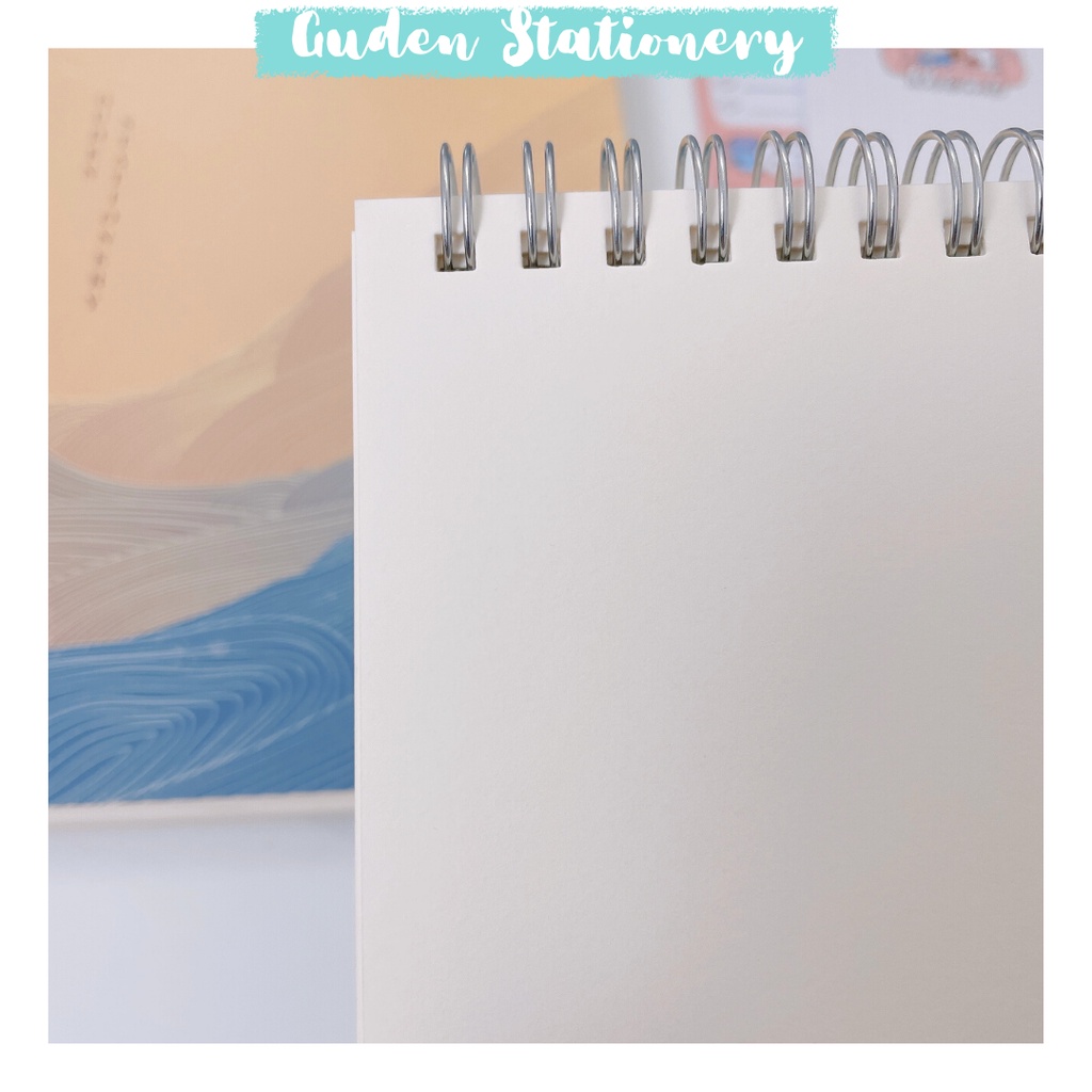 Sổ tay vẽ chì, sổ tay vẽ ký họa, Sketchbook A5 sóng Nhật Bản_Guden Stationery