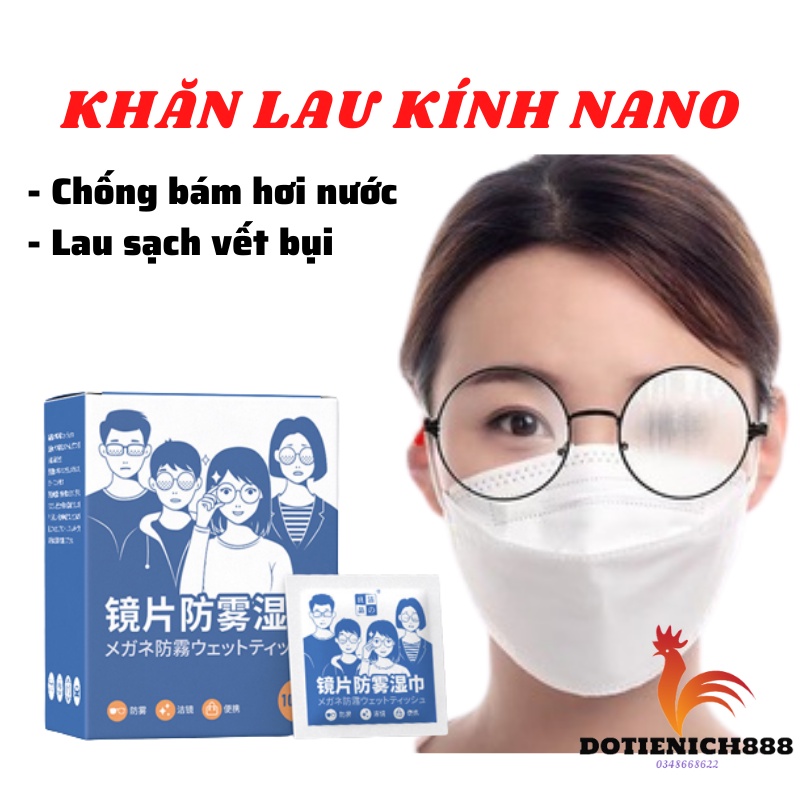 Khăn lau kính Nano chống bám hơi nước, Giấy lau sạch nhờn vân tay bụi bẩn trên mắt kính, điện thoại