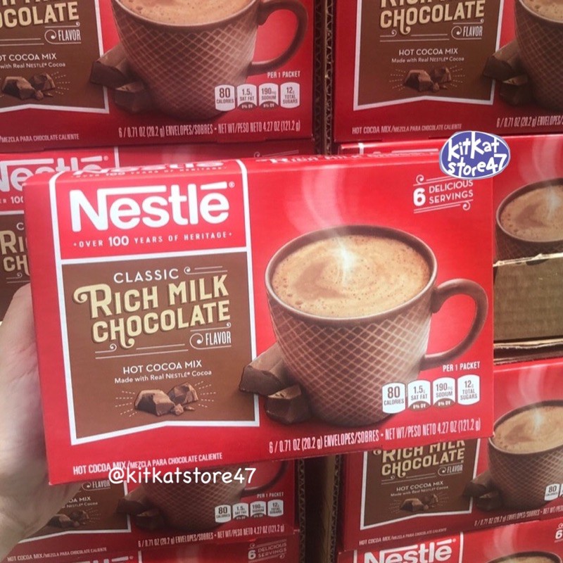 [HÀNG CHÍNH HÃNG] BỘT CACAO HÒA TAN NESTLE CLASSIC RICH MILK CHOCOLATE 121.2 GRAM