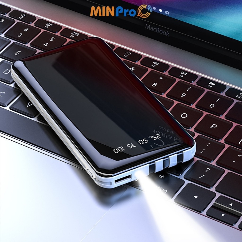 Pin sạc dự phòng 10000mAh hình chữ nhật mini, nhỏ gọn - MINPRO