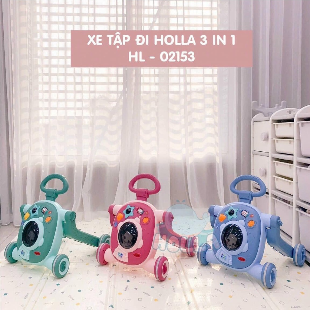 Xe Tập đi kiêm Chòi chân và Scooter đa năng 3in1 HOLLA HL- 02153 tích hợp đồ chơi cho bé | Xe tập đi đa năng