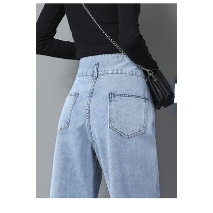 AMOI Quần Jean Ống Rộng Lưng Cao Tôn Dáng Hợp Thời Trang 2022