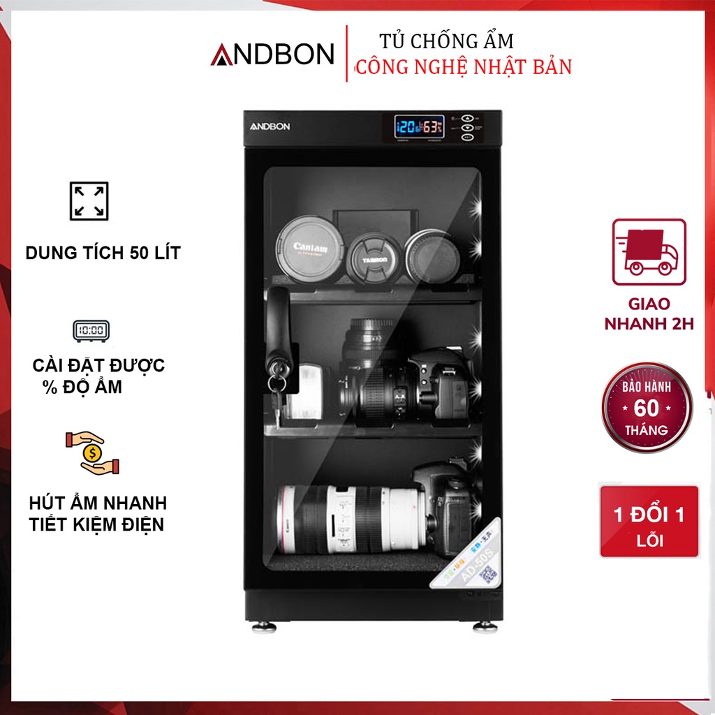 Tủ chống ẩm máy ảnh 50 lít Andbon AD-50S