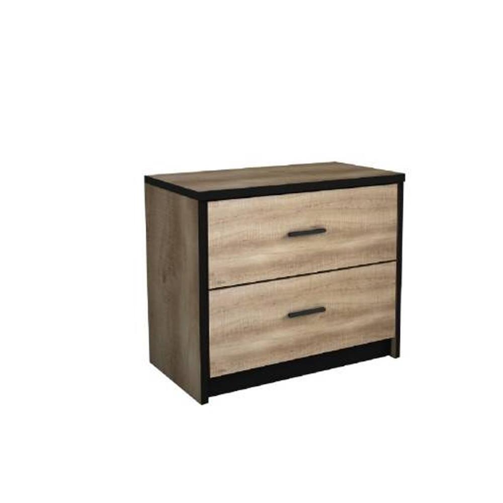 HomeBase ME LIVING Tủ 2 ngăn kéo bằng gỗ ép Thái Lan SMART W59XD39XH51.5cm màu gỗ sồi