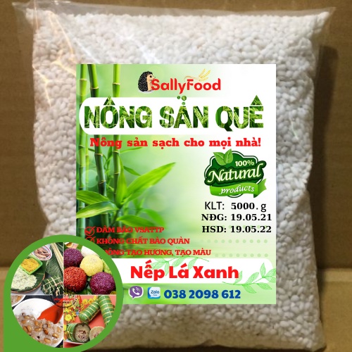 1kg Nếp Lá Xanh Tiền Giang – Gạo Nếp Hạt Dài Nấu Xôi, Chè, Gói Bánh Dẻo Thơm Ngọt Mềm  – Nông Sản Quê