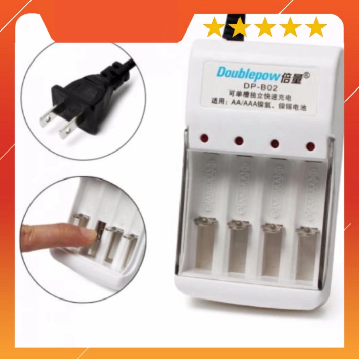 Sạc pin Doublepow DP-B02 kèm 4 pin tiểu sạc Doublepow AA 1200mAh