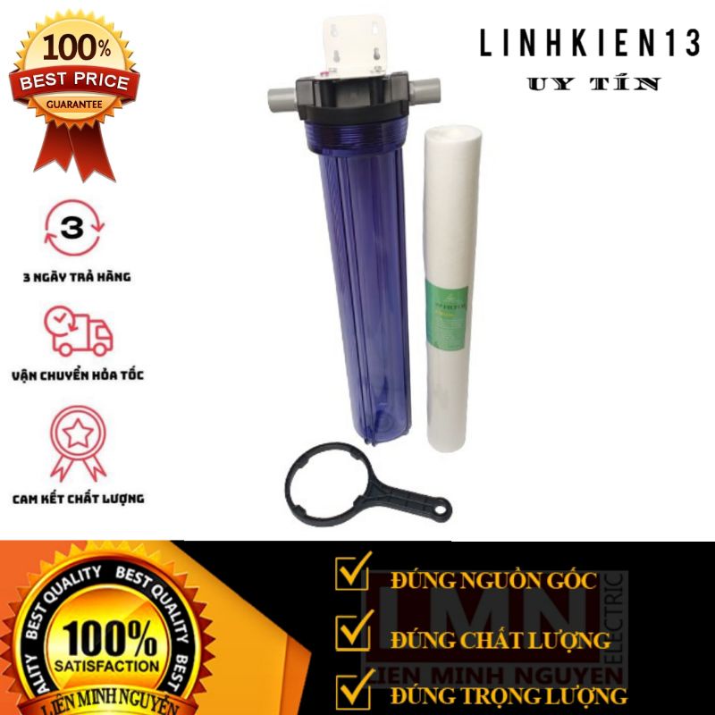 Cốc lọc nước 20inh kèm ống Ren 21Và 27giá lắp sẵn