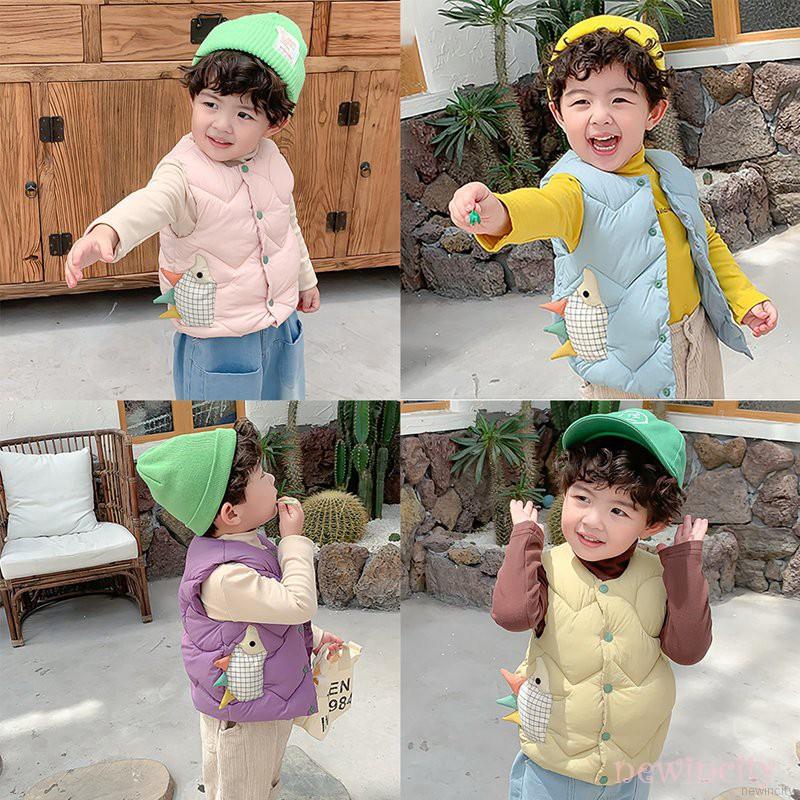 Áo khoác giữ ấm hoạ tiết hoạt hình phong cách Hàn Quốc cho bé