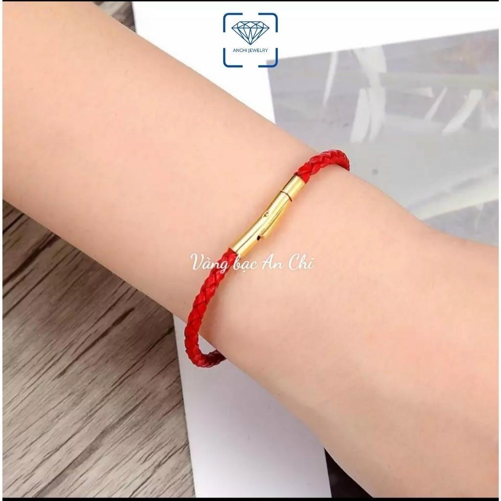 Vòng tay dây cáp đeo lu thống / charm / đồng điếu phong thủy - mẫu khóa bấm. Anchi jewelry