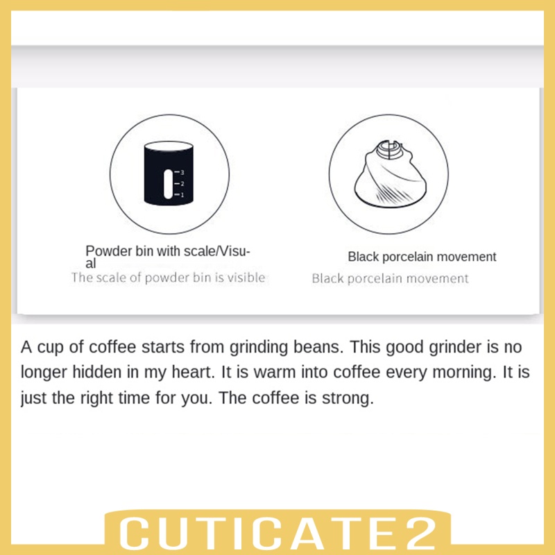 [CUTICATE2] Manual Coffee Grinder Adjustable Setting for Espresso French Press Camping