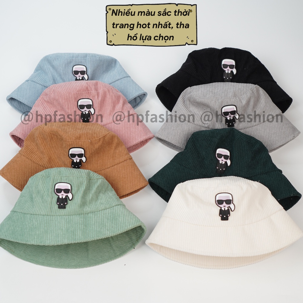 Mũ BUCKET vành cụp ❤️ Nón tai bèo thêu tem Thám Tử chất nhung tăm cao cấp form unisex nam nữ N84 - Happy Style