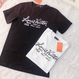 Có Sẵn- Áo phông cotton nam nữ cổ tròn chữ Louis cực đẹp (Ảnh thật)