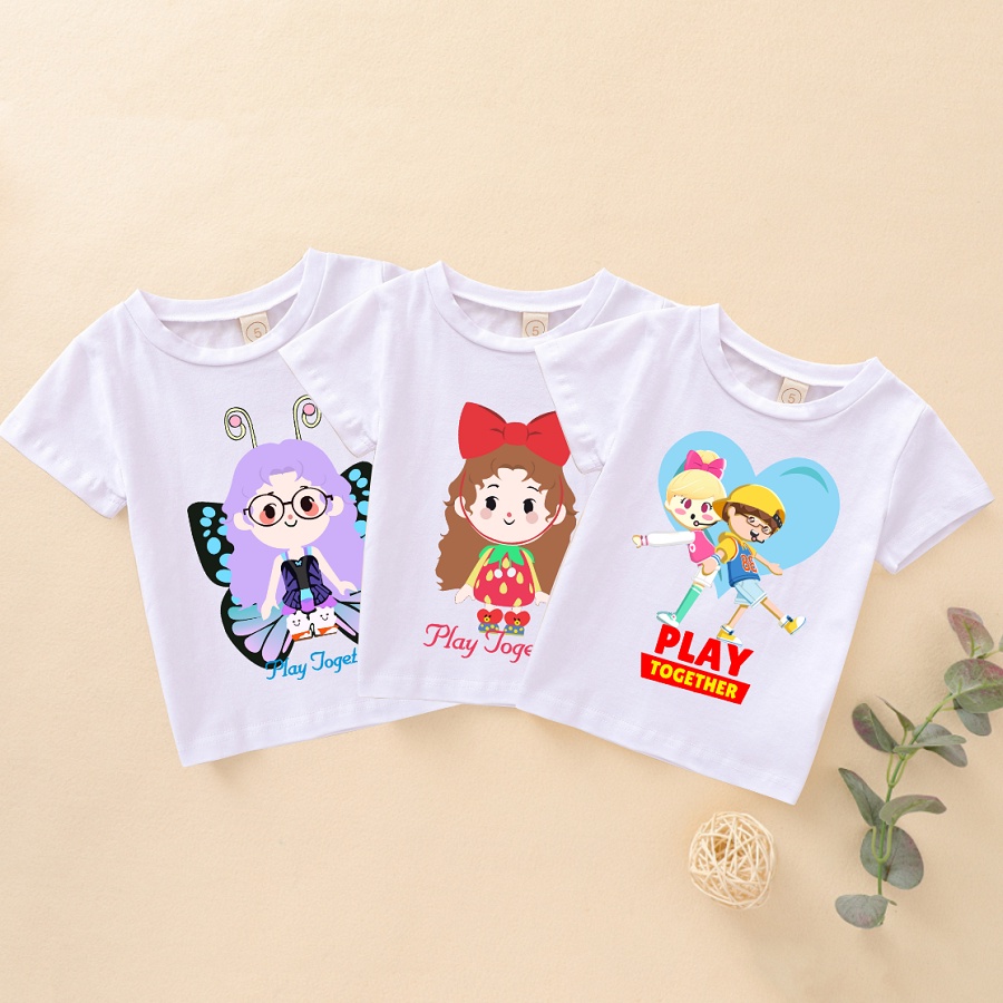 Áo thun cộc tay cho bé in hình nhân vật trong Play Together cực hot