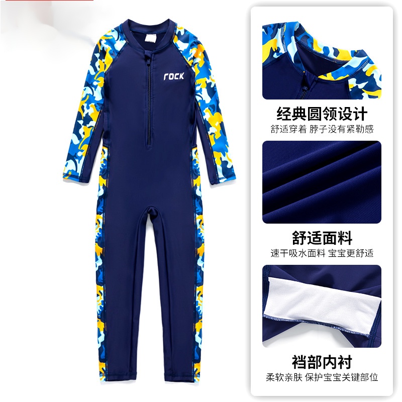 Bộ Đồ Bơi Một Mảnh Tay Dài Chống Nắng Nhanh Khô Dành Cho Bé Trai