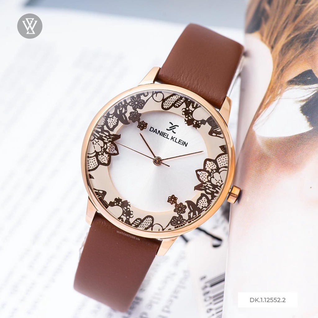 Đồng Hồ Quartz Nữ Daniel Klein WATCHSTORE DK.1.12552.2 Mặt Kính Khoáng 35mm, Dây Da Và Vỏ Thép