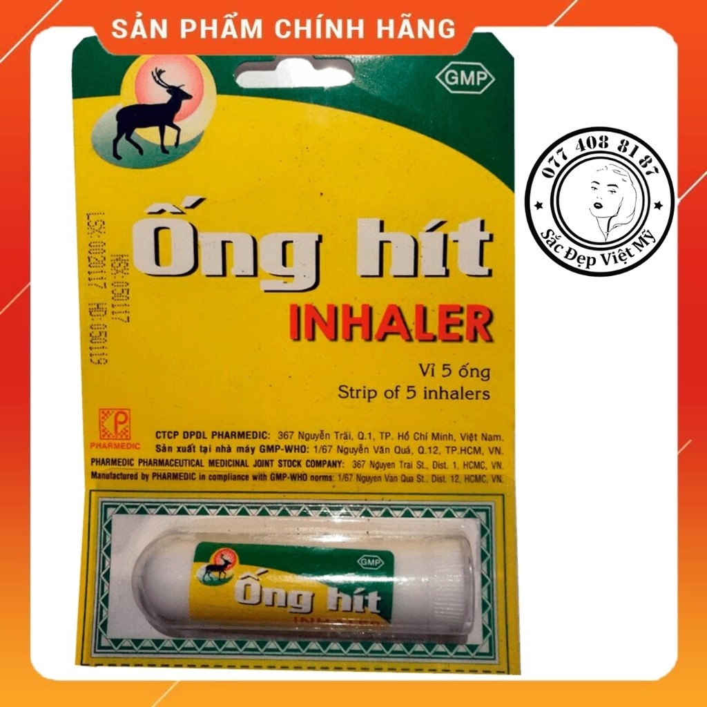 [Chính Hãng] Ống Hít Sổ Mũi Bạc Hà Giúp Thông Mũi Hết Nghẹt Mũi Viêm Xoang Inhaler