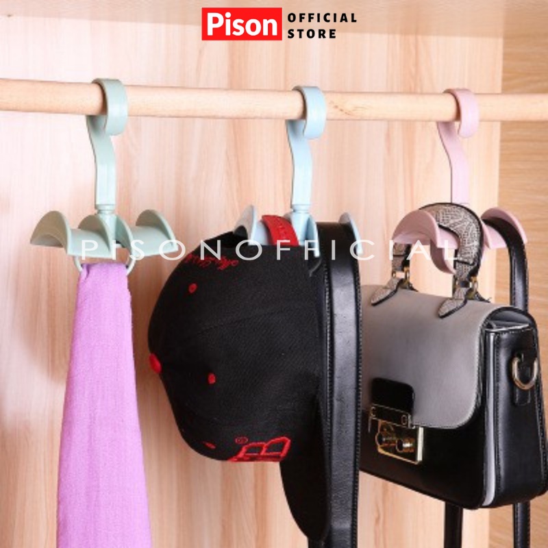 Móc nhựa treo túi và khăn Pison không cần khoan thẩm mĩ cao - SP0227 - 01 cái