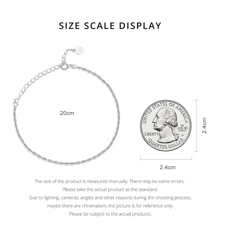 Vòng tay BAMOER bạc 925 thiết kế hình tròn đơn giản thời trang cho nữ