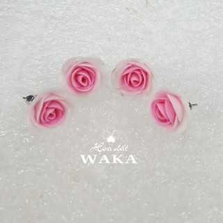 Hoa Tai Hoa Hồng Đất Sét Handmade