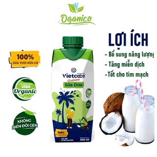 Nước dừa - Sữa dừa Organic đóng hộp Vietcoco 330ml