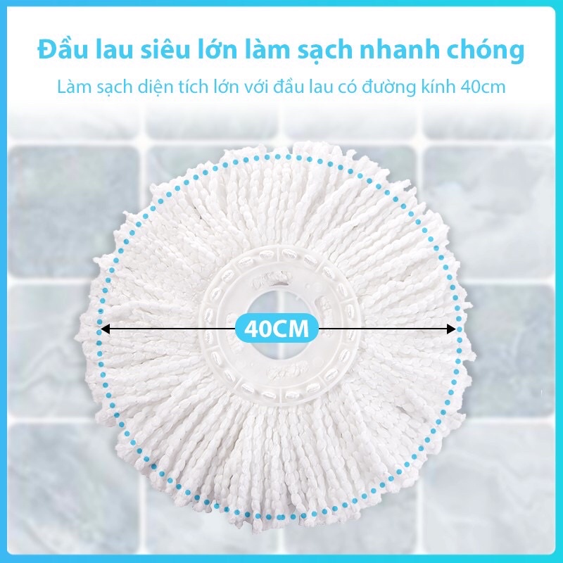 Bông lau MyJae Sợi Mircofiber thay thế cho Cây lau nhà xoay 360 độ