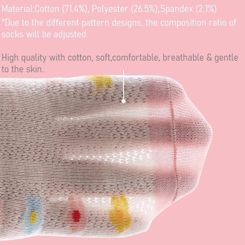 Bộ 5 Đôi Vớ Cotton Họa Tiết Hoạt Hình Cho Bé Gái 1-12 Tuổi
