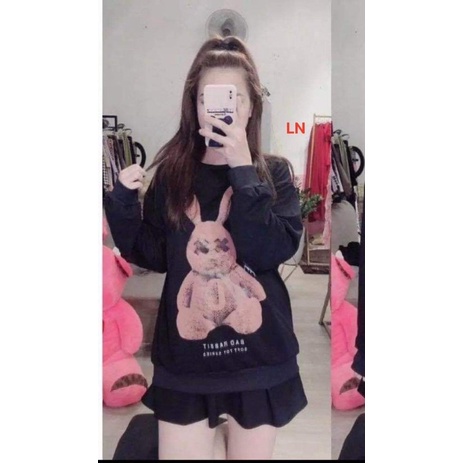 Áo thun dài tay,sweater in thỏ Rabit 5D