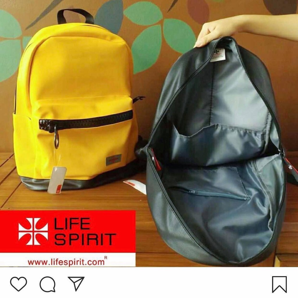 Balo trơn dây kéo to thời trang chính hãng Life Spirit Thái Lan BLT004 | Shopee Việt Nam. Mẫu mới 2019. Còn hàng