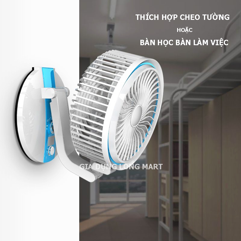 Quạt tích điện mini FOLDING FAN LR-2018, Quạt sạc tích điện mini gấp gọn xoay 360 độ, Kiểu dáng nhỏ gọn tiện ích