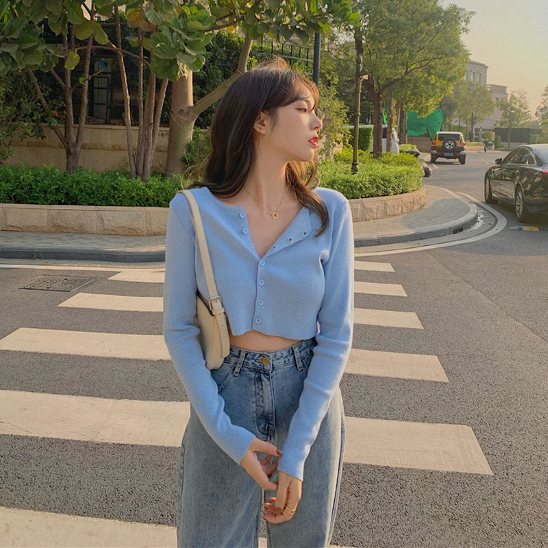 IELGY Áo cardigan dệt kim tay dài thời trang cho nữ