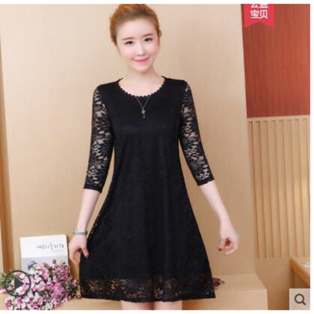 Hàng nhập Đầm ren nữ cao cấp thiết kế dáng suông gọn bụng NP900