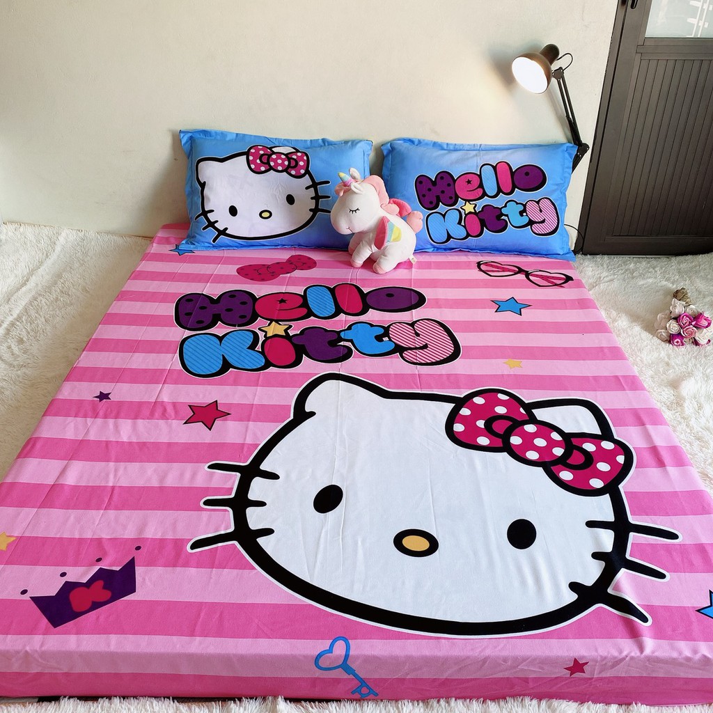 Bộ Ga Gối Cotton Tina LIDACO cho bé - Hello Kitty