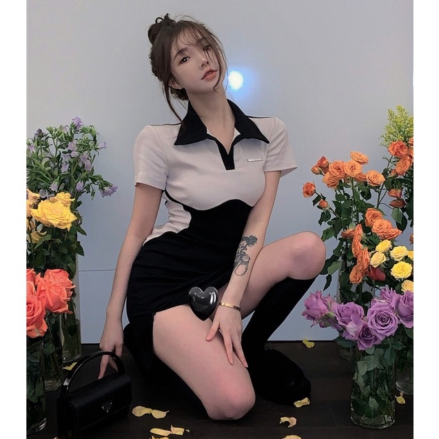 Đầm ngắn ZHELIHANGFEI tay ôm eo dáng ngắn gợi cảm dành cho nữ