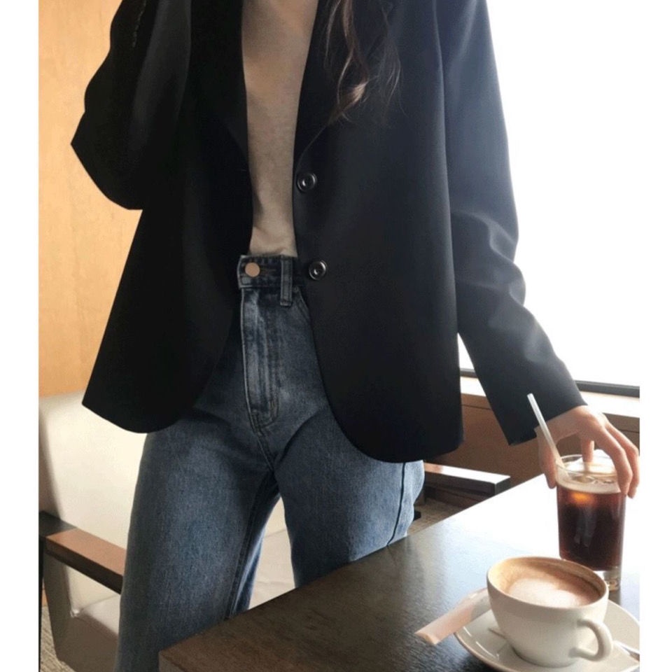 Áo khoác vest ngắn màu sáng phong cách thu đông mới cho nữ