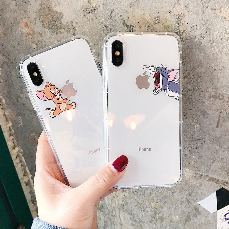 Ốp lưng trong in hình Tom và Jerry nhiều mẫu mã cho điện thoại iphone 6 6s 7 8 plus X XR XS MAX