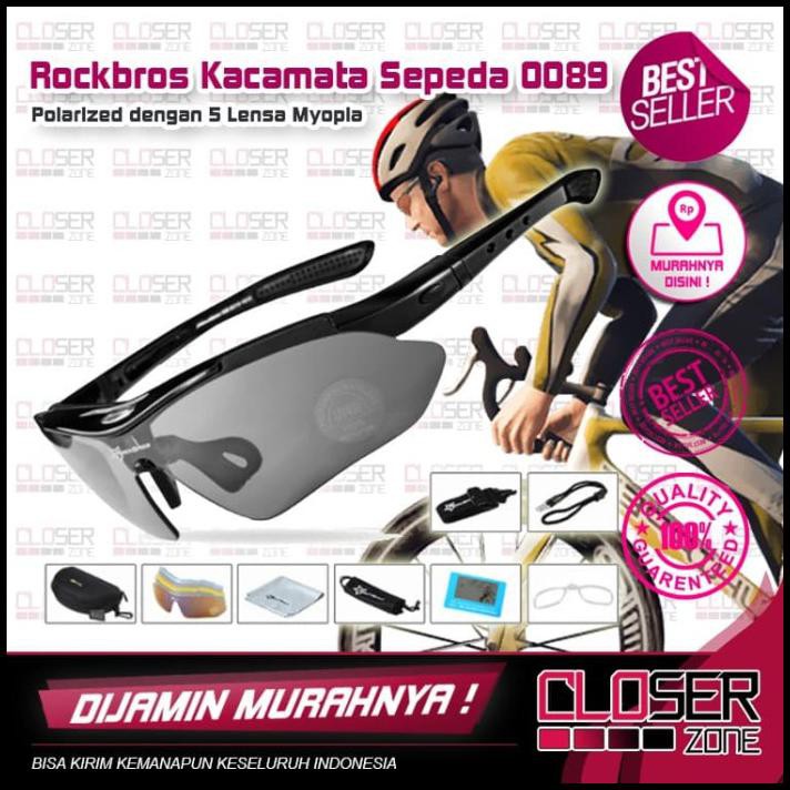 Rockbros kính đạp xe phân cực kèm 5 tròng kính cận thị - 0089