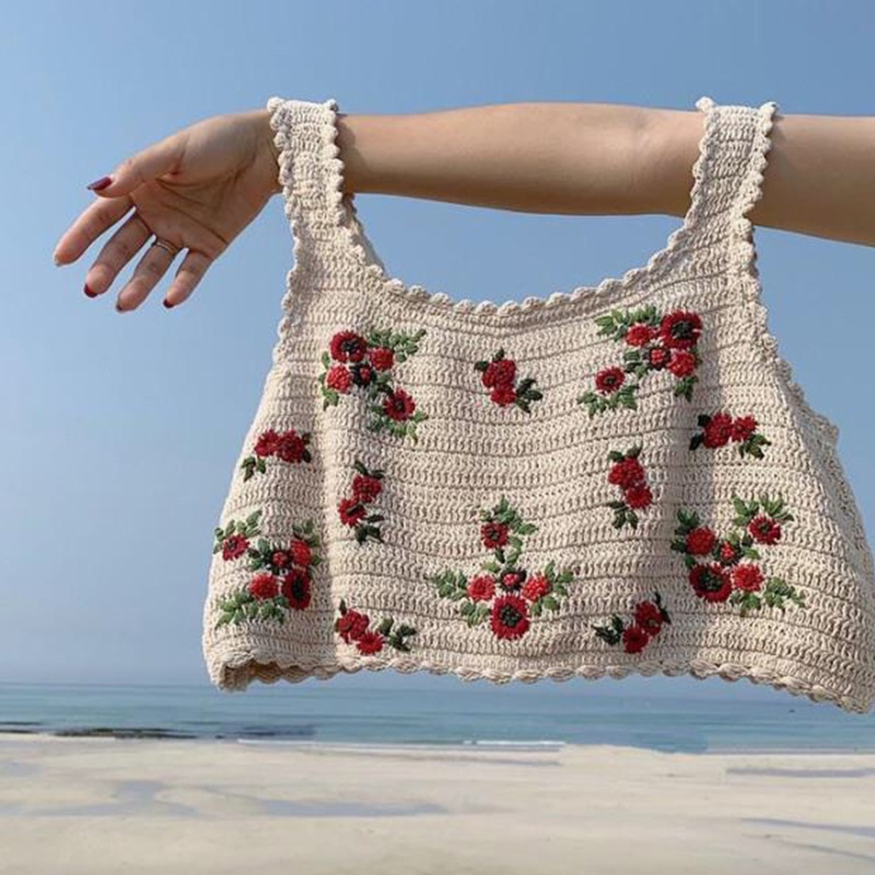 Áo Croptop Dệt Kim Không Tay Thêu Họa Tiết Hoa Lá Phong Cách Bohemian Thời Trang Mùa Hè Cho Nữ