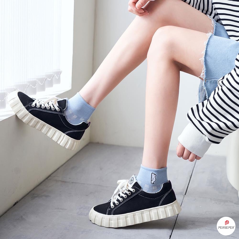 Tất cổ ngắn nữ họa tiết dễ thương, set vớ nữ 5 đôi khác nhau dễ phối đồ - Cherry Shop