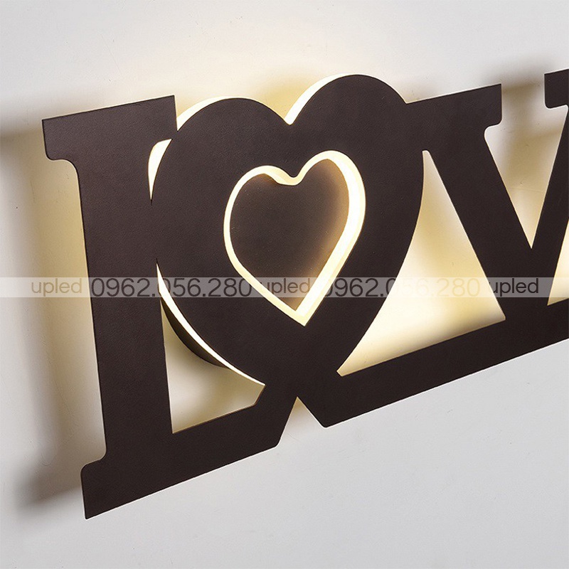 Đèn ngủ treo tường decor UPLED hình chữ HOME LOVE trang trí không gian phòng khách